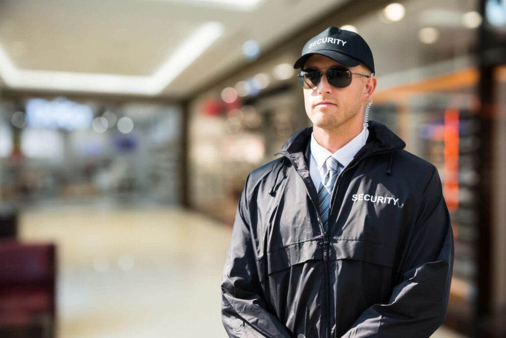 security guard watching over public space