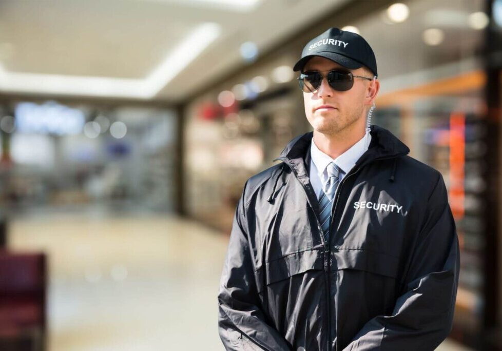 security guard watching over public space